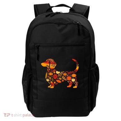 Autumn Pumpkin Fall Dachshund Thanksgiving Backpack