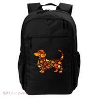 Autumn Pumpkin Fall Dachshund Thanksgiving Backpack thumb 0
