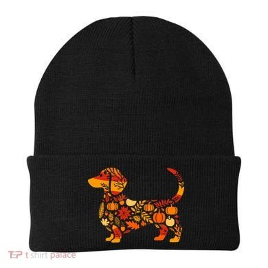 Autumn Pumpkin Fall Dachshund Thanksgiving Beanie