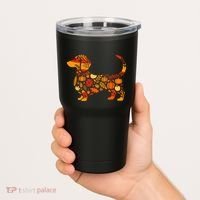 Autumn Pumpkin Fall Dachshund Thanksgiving Tumbler thumb 2