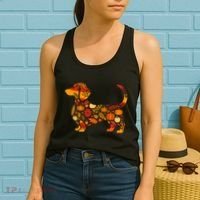 Autumn Pumpkin Fall Dachshund Thanksgiving Women's Tank Top thumb 2