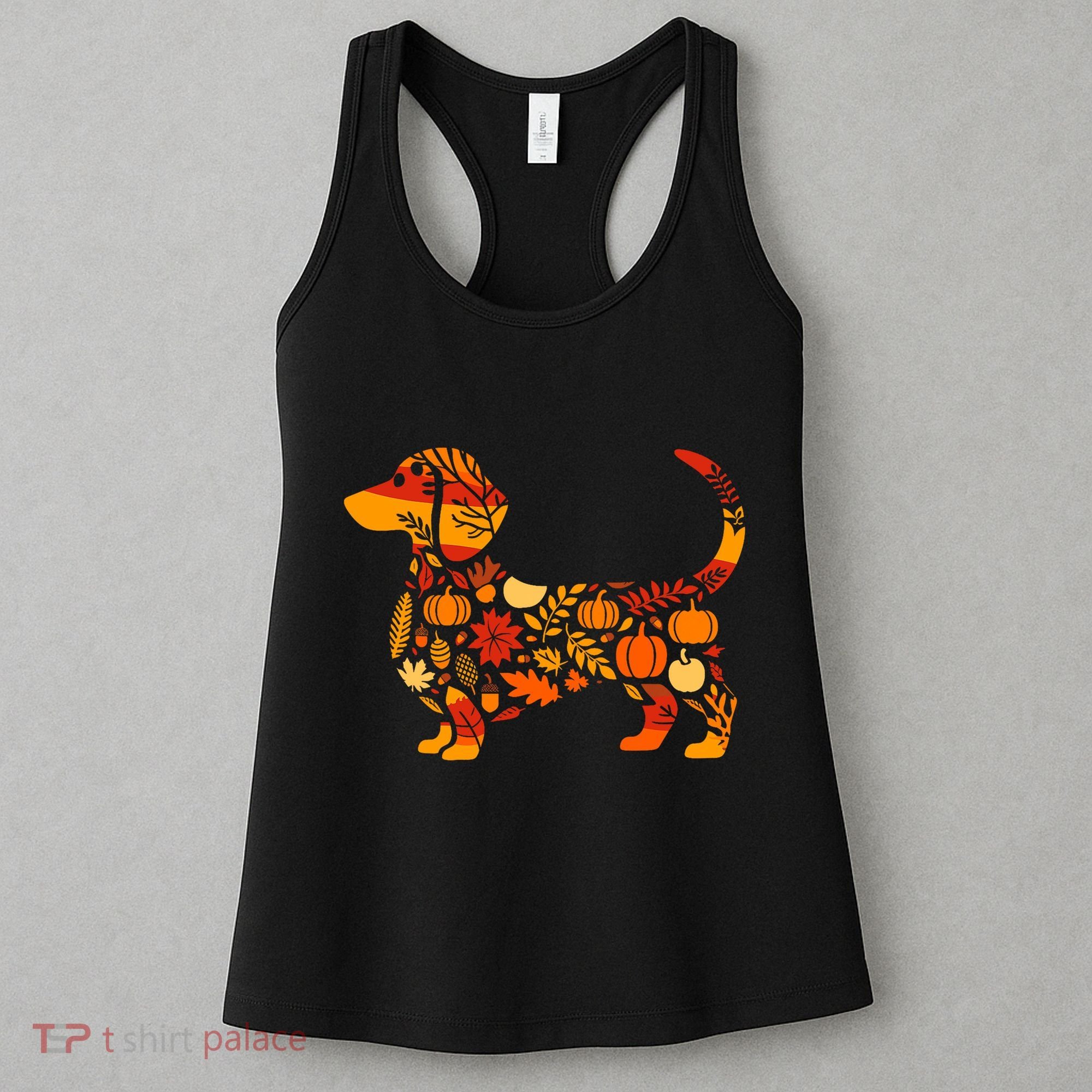Autumn Pumpkin Fall Dachshund Thanksgiving Women's Tank Top