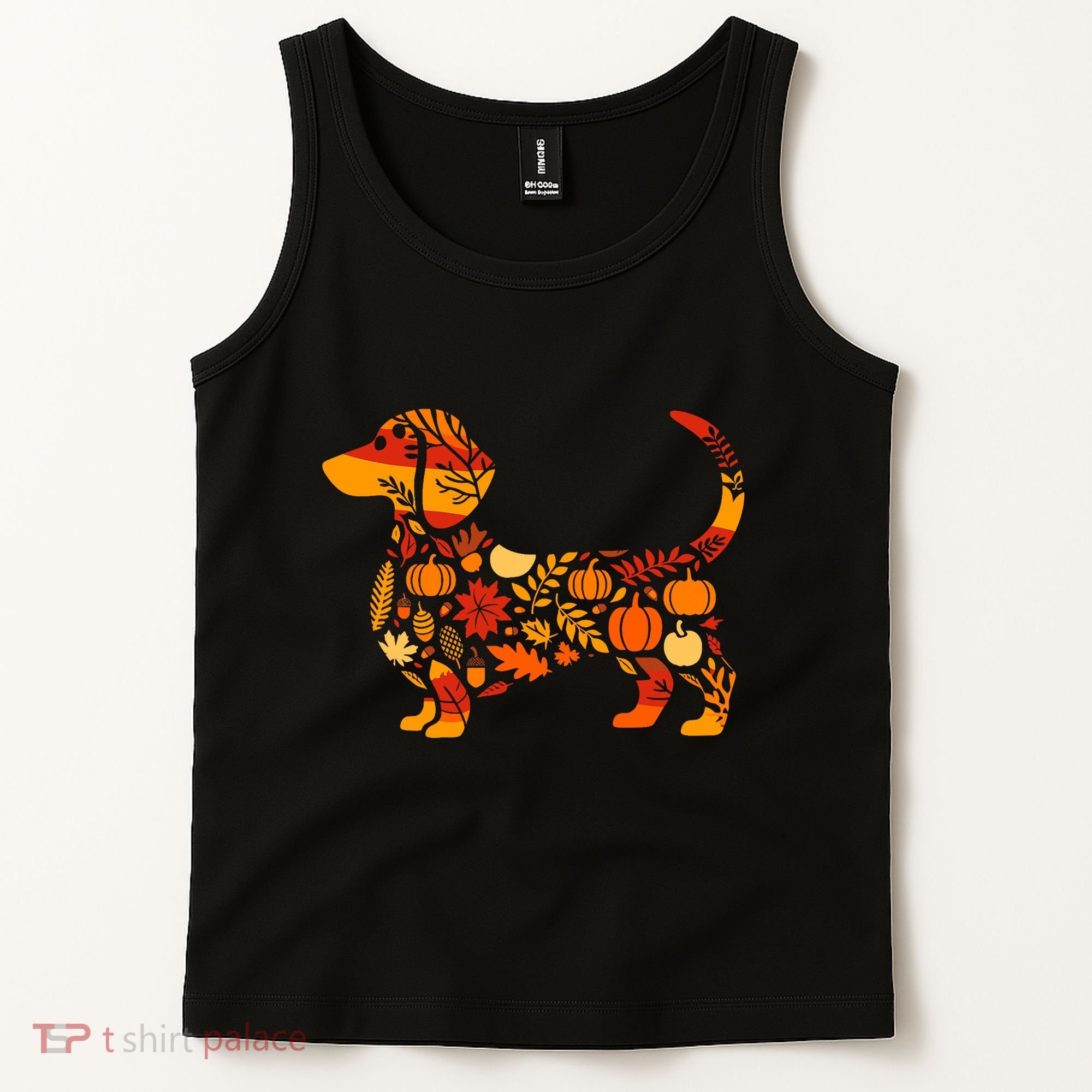 Autumn Pumpkin Fall Dachshund Thanksgiving Tank Top
