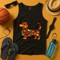 Autumn Pumpkin Fall Dachshund Thanksgiving Tank Top thumb 4