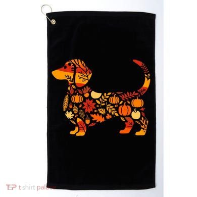Autumn Pumpkin Fall Dachshund Thanksgiving Golf Towel