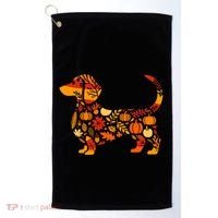 Autumn Pumpkin Fall Dachshund Thanksgiving Golf Towel thumb 0