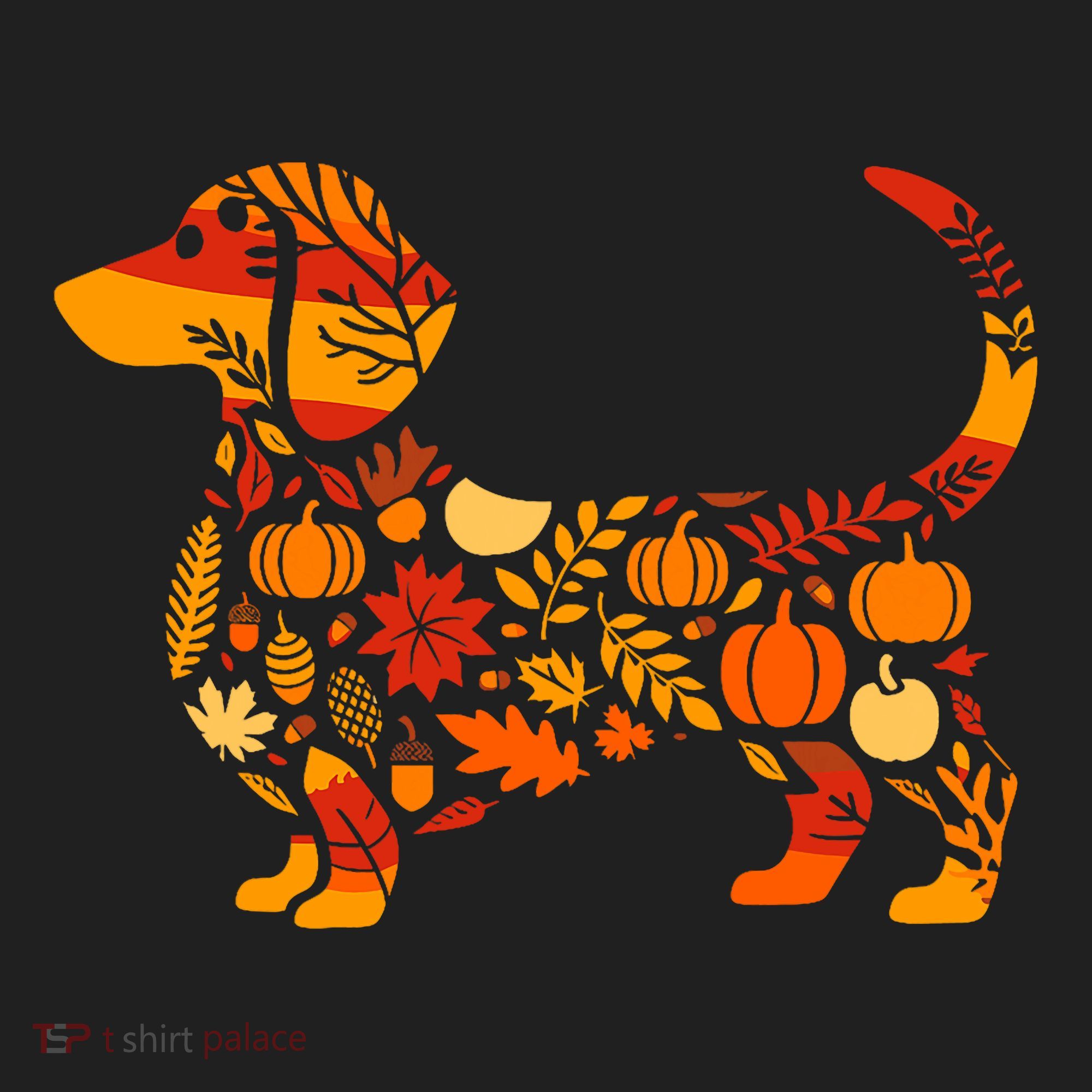 Autumn Pumpkin Fall Dachshund Thanksgiving Golf Towel