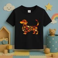 Autumn Pumpkin Fall Dachshund Thanksgiving Toddler T-Shirt thumb 3