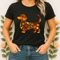 Autumn Pumpkin Fall Dachshund Thanksgiving Women's T-Shirt thumb 2