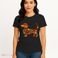 Autumn Pumpkin Fall Dachshund Thanksgiving Women's T-Shirt thumb 4