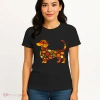Autumn Pumpkin Fall Dachshund Thanksgiving Women's T-Shirt thumb 4