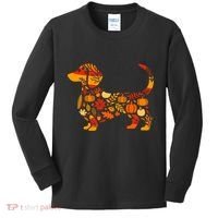 Autumn Pumpkin Fall Dachshund Thanksgiving Kids Long Sleeve Shirt thumb 0