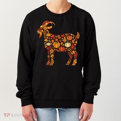Autumn Pumpkin Fall Goat Thanksgiving Women's Sweatshirt