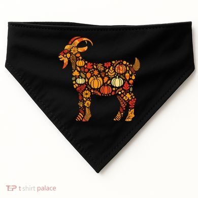 Autumn Pumpkin Fall Goat Thanksgiving USA-Made Doggie Bandana
