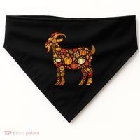 Autumn Pumpkin Fall Goat Thanksgiving USA-Made Doggie Bandana thumb 0