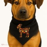 Autumn Pumpkin Fall Goat Thanksgiving USA-Made Doggie Bandana thumb 1
