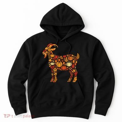 Autumn Pumpkin Fall Goat Thanksgiving Hoodie