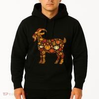 Autumn Pumpkin Fall Goat Thanksgiving Hoodie thumb 2