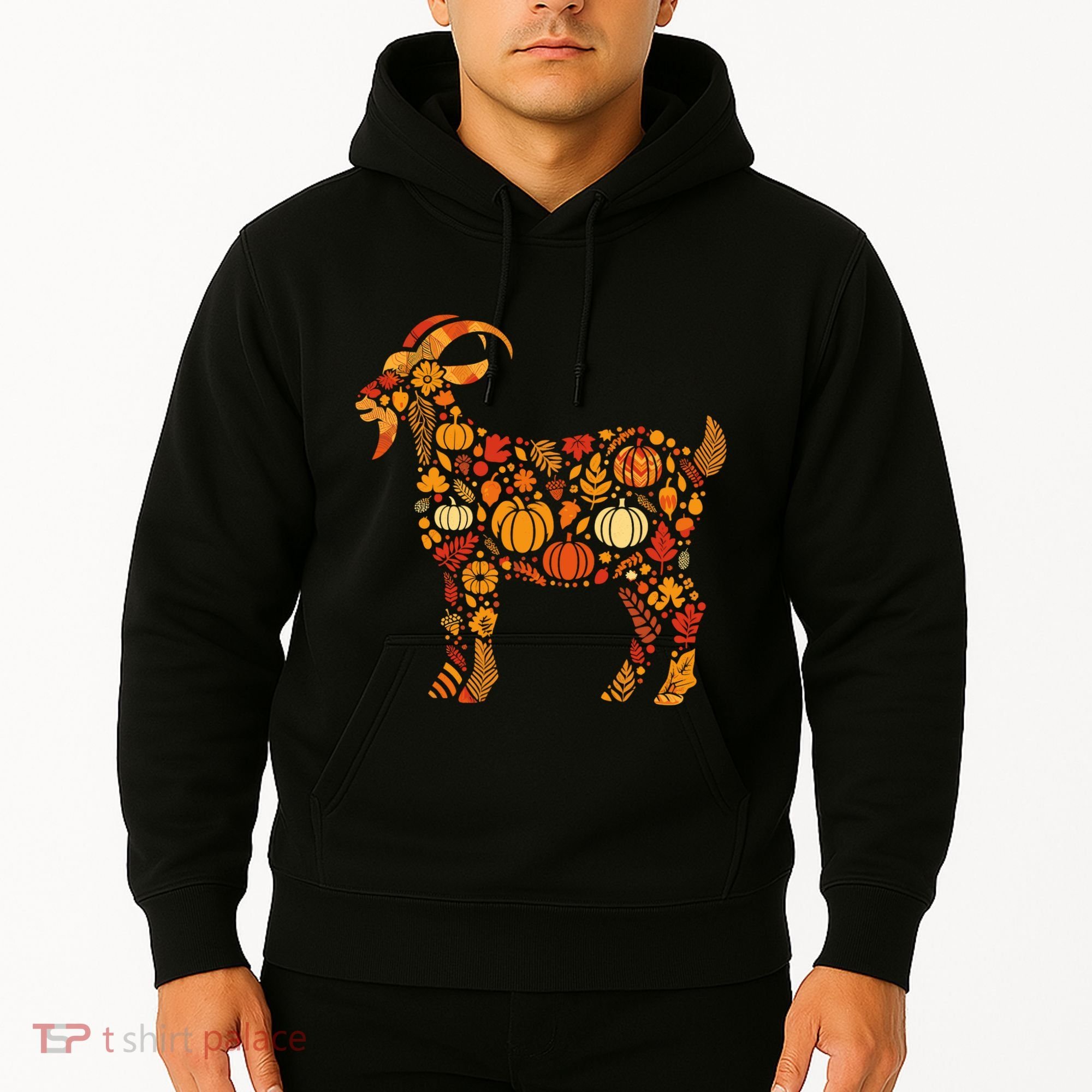 Autumn Pumpkin Fall Goat Thanksgiving Hoodie