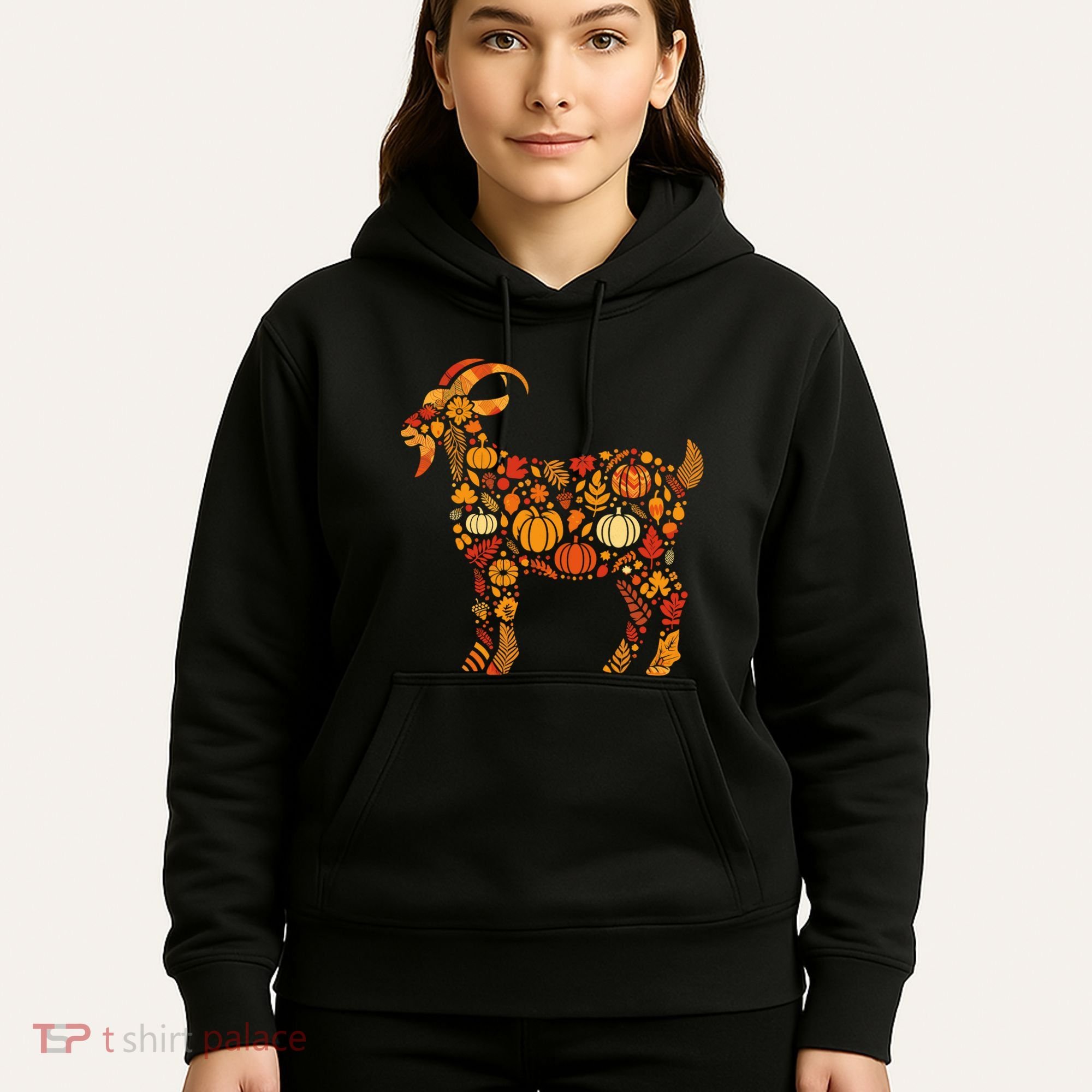 Autumn Pumpkin Fall Goat Thanksgiving Hoodie