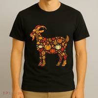 Autumn Pumpkin Fall Goat Thanksgiving T-Shirt thumb 3