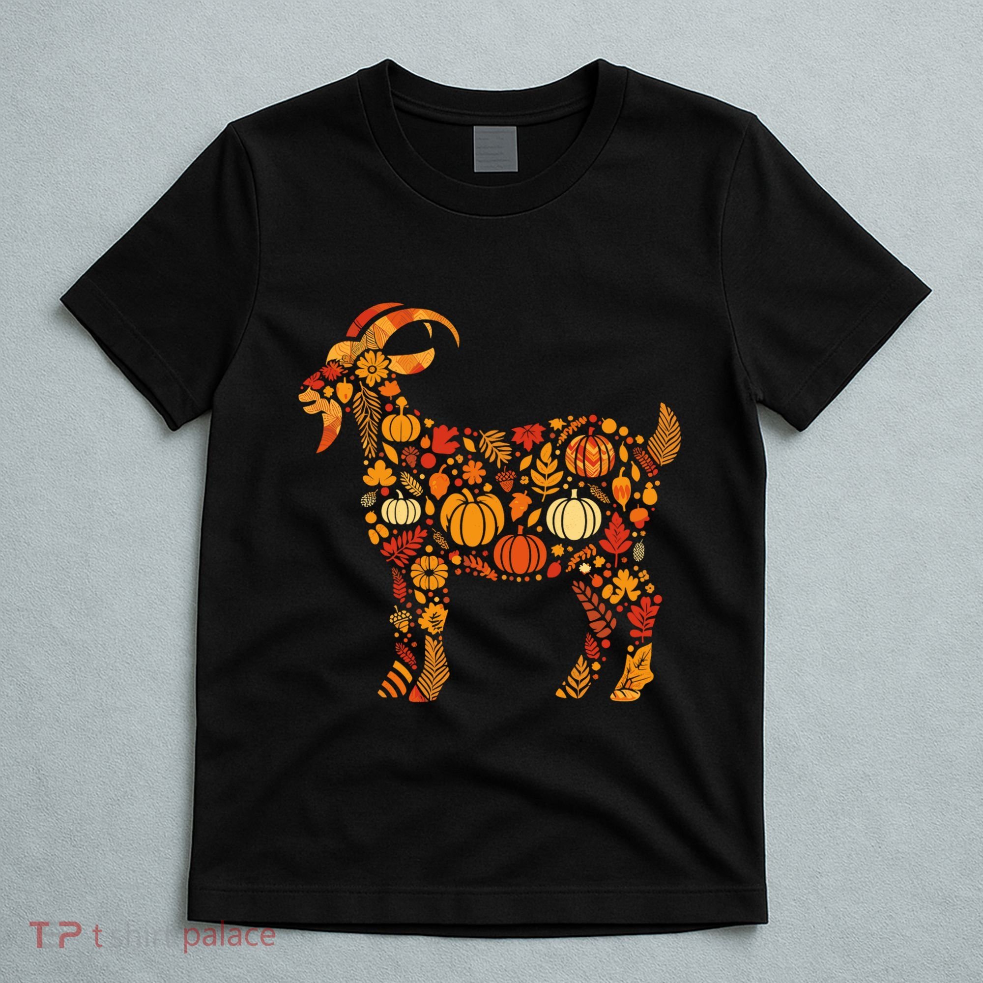 Autumn Pumpkin Fall Goat Thanksgiving T-Shirt