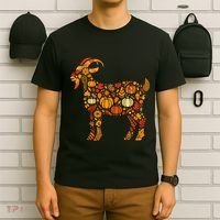 Autumn Pumpkin Fall Goat Thanksgiving T-Shirt thumb 6