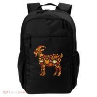 Autumn Pumpkin Fall Goat Thanksgiving Backpack thumb 0