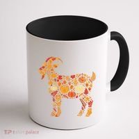 Autumn Pumpkin Fall Goat Thanksgiving Coffee Mug thumb 1