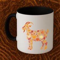 Autumn Pumpkin Fall Goat Thanksgiving Coffee Mug thumb 2