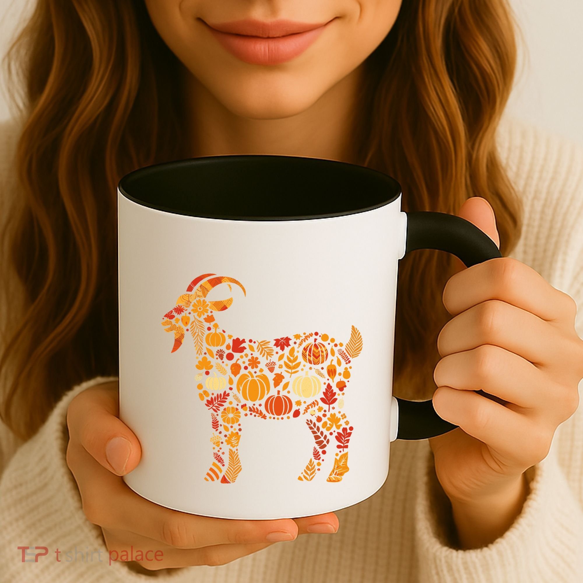 Autumn Pumpkin Fall Goat Thanksgiving Coffee Mug