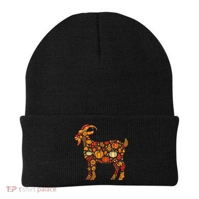 Autumn Pumpkin Fall Goat Thanksgiving Beanie