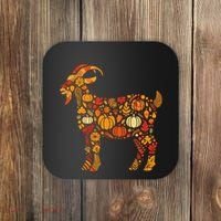 Autumn Pumpkin Fall Goat Thanksgiving Coaster thumb 0