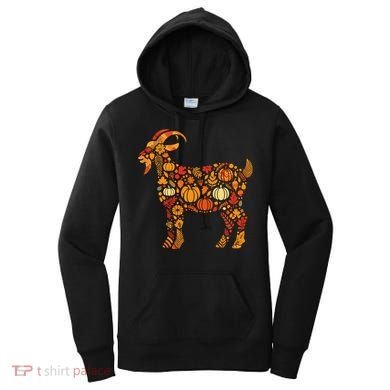 Autumn Pumpkin Fall Goat Thanksgiving Women's Hoodie