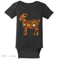Autumn Pumpkin Fall Goat Thanksgiving Baby Bodysuit thumb 0