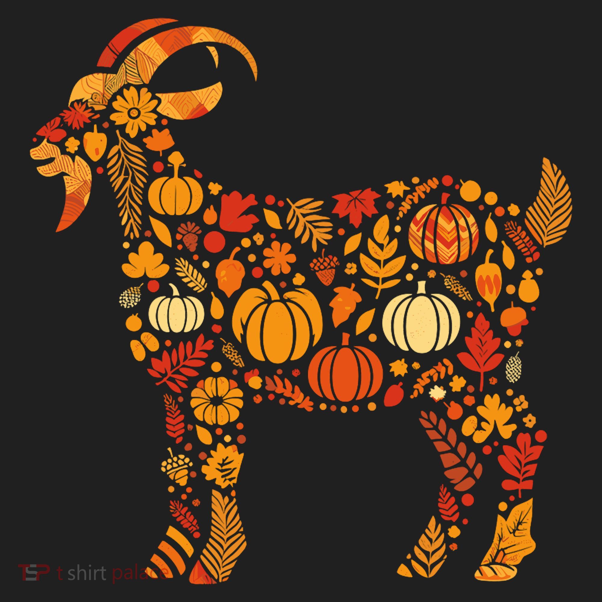Autumn Pumpkin Fall Goat Thanksgiving Hat