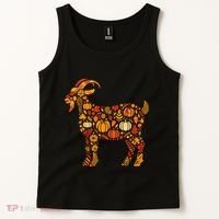 Autumn Pumpkin Fall Goat Thanksgiving Tank Top thumb 2