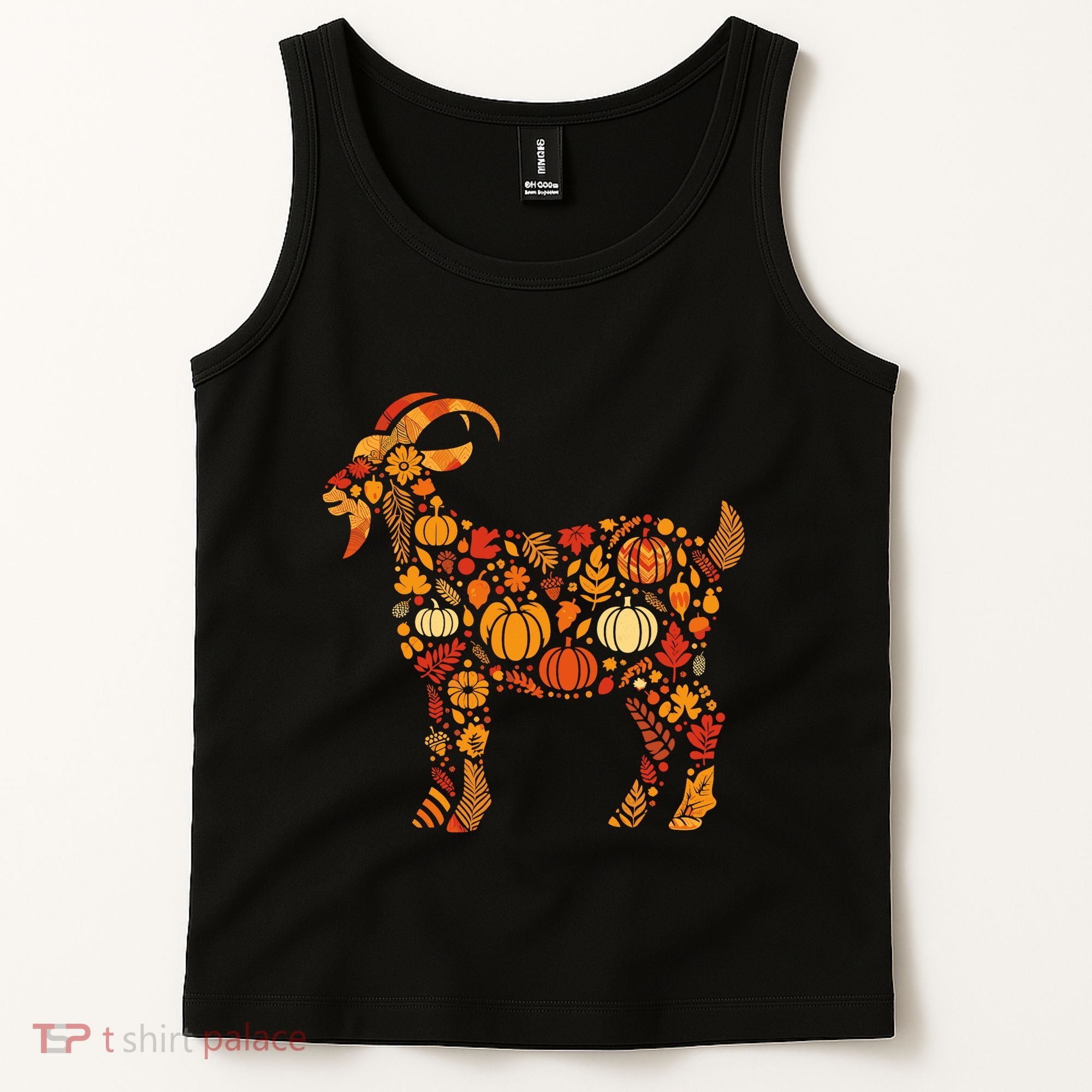 Autumn Pumpkin Fall Goat Thanksgiving Tank Top