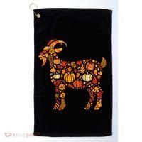 Autumn Pumpkin Fall Goat Thanksgiving Golf Towel thumb 0