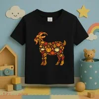 Autumn Pumpkin Fall Goat Thanksgiving Toddler T-Shirt thumb 3