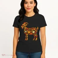 Autumn Pumpkin Fall Goat Thanksgiving Women's T-Shirt thumb 4