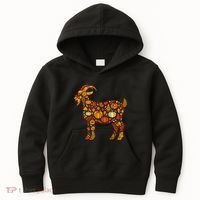 Autumn Pumpkin Fall Goat Thanksgiving Kids Hoodie thumb 0