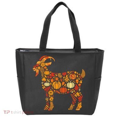 Autumn Pumpkin Fall Goat Thanksgiving Tote Bag