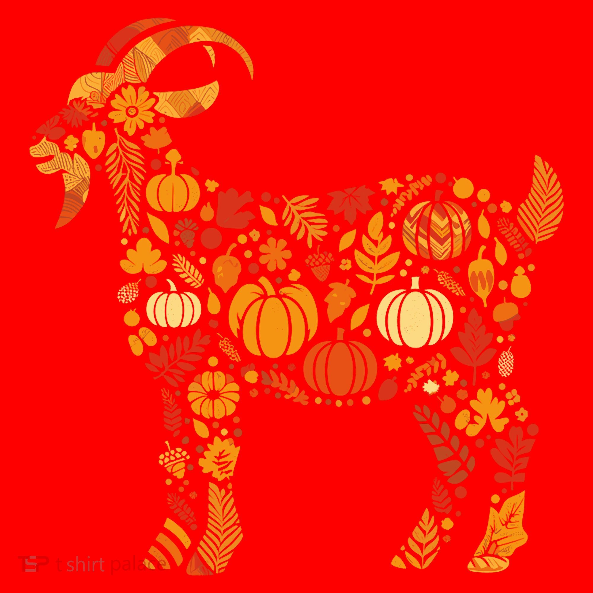 Autumn Pumpkin Fall Goat Thanksgiving Santa Hat