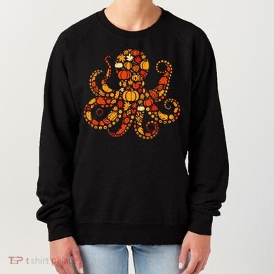 Autumn Pumpkin Fall Octopus Thanksgiving Women's Sweatshirt