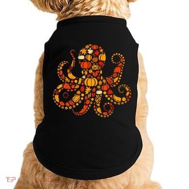 Autumn Pumpkin Fall Octopus Thanksgiving Doggie Tank