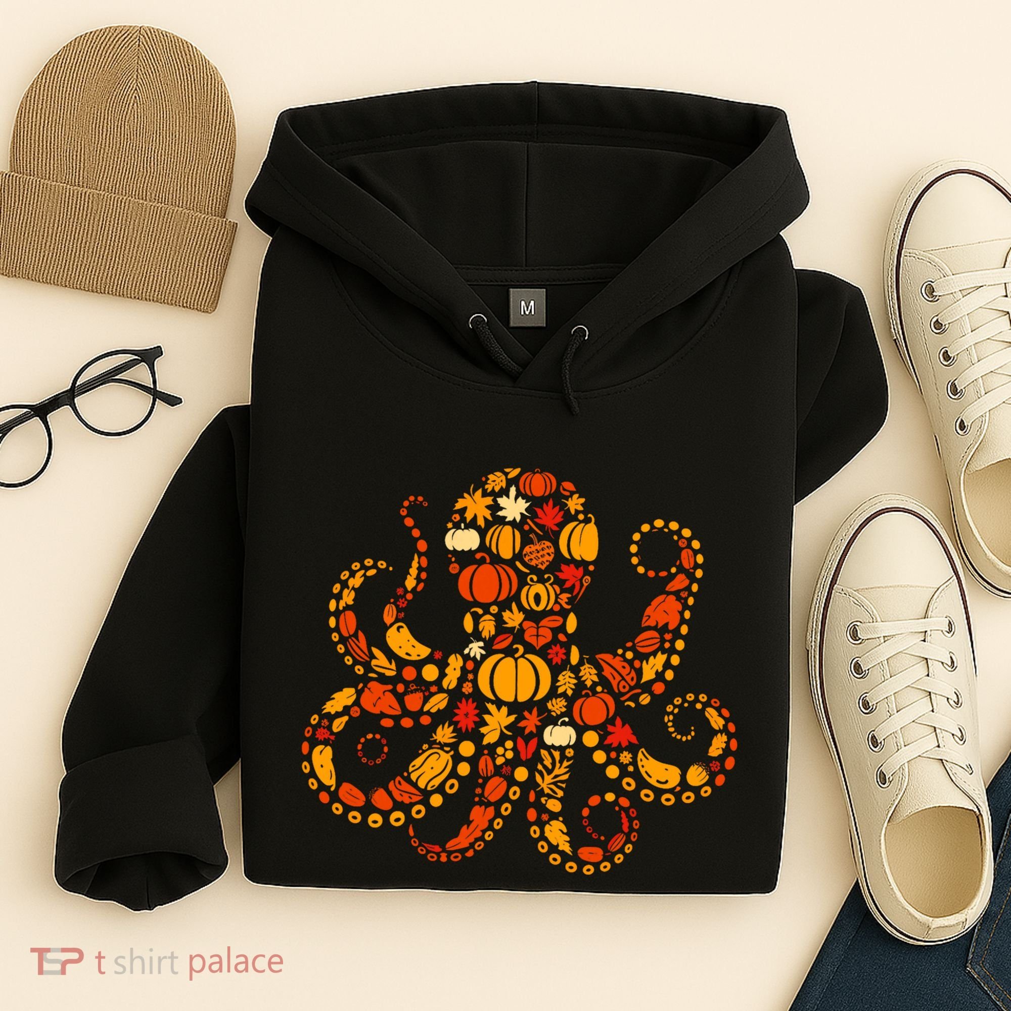 Autumn Pumpkin Fall Octopus Thanksgiving Hoodie