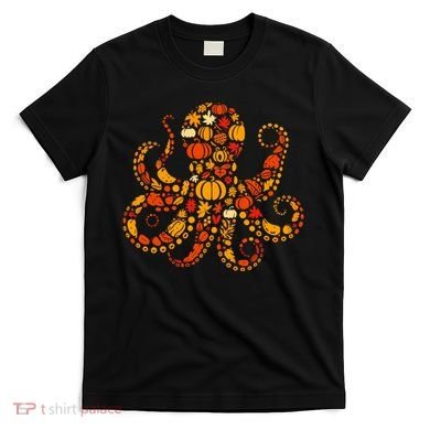 Autumn Pumpkin Fall Octopus Thanksgiving T-Shirt