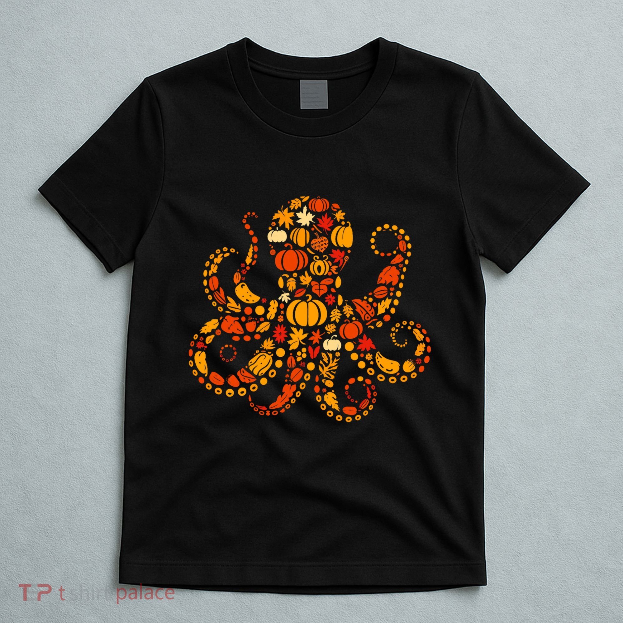 Autumn Pumpkin Fall Octopus Thanksgiving T-Shirt