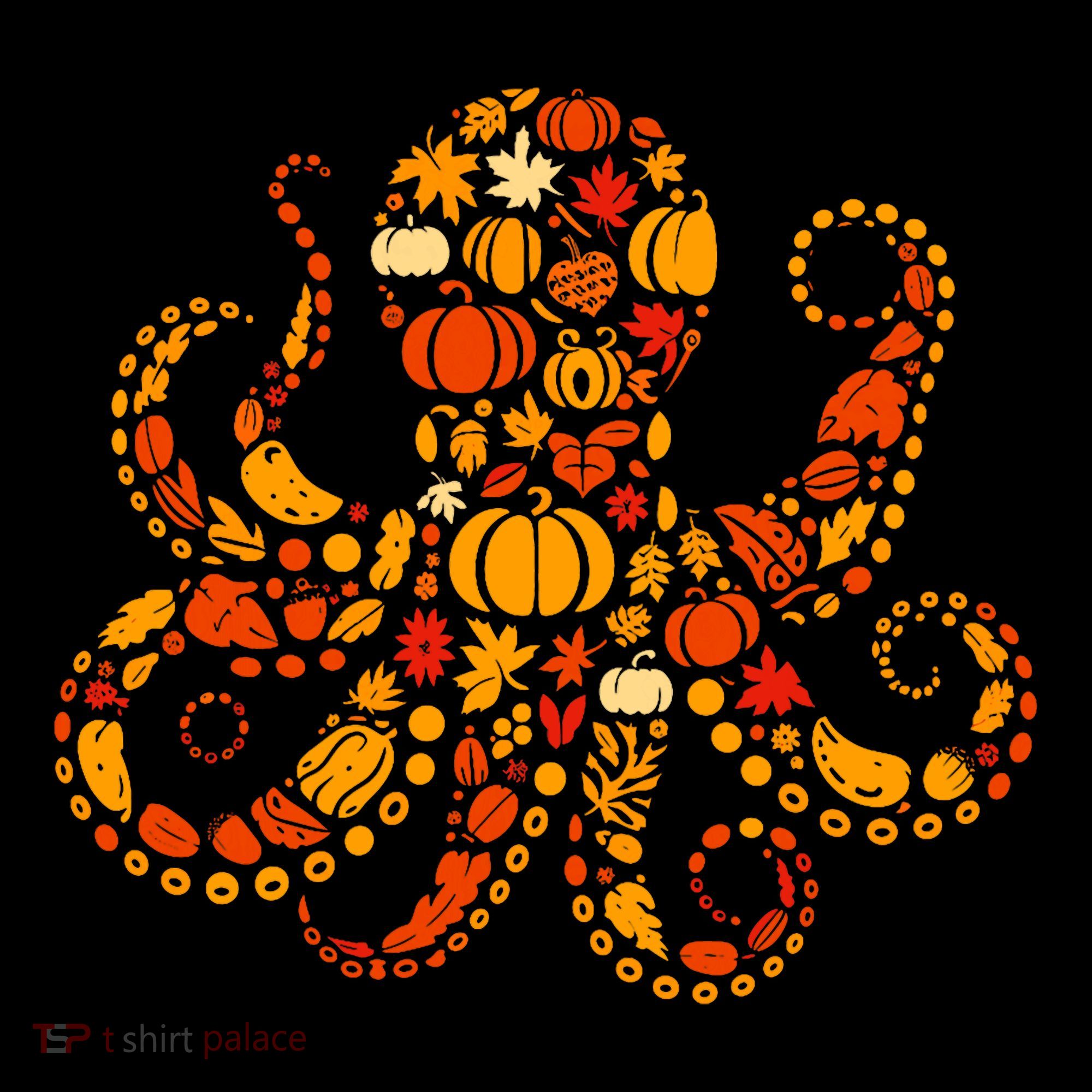 Autumn Pumpkin Fall Octopus Thanksgiving Bucket Hat